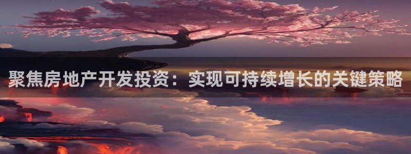 天狮娱乐 b内部61166：聚焦房地产开发投资：实现可持续增