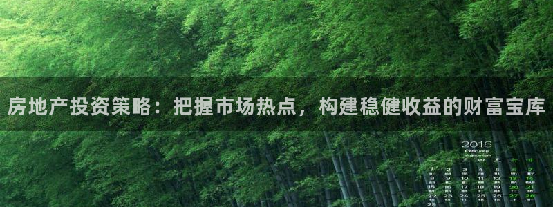 天狮娱乐平台招商：房地产投资策略：把握市场热点，构建稳健收益
