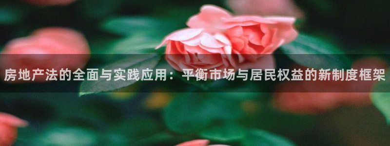 天狮娱乐首选：房地产法的全面与实践应用：平衡市场与居民权益的